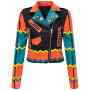 Chaqueta de motociclista de cuero para mujer OEM, chaqueta de cuero PU para motocicleta para damas