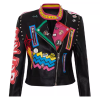 OEM Short motorcycle leather biker jacket for women