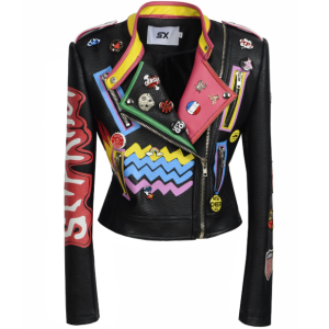 OEM Kurze Motorrad-Leder-Bikerjacke für Damen