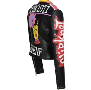 Chaqueta corta de cuero para motociclista OEM para mujer
