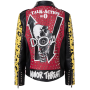 Giacca da motociclista in pelle da donna con rivetti steampunk, realizzata a mano da OEM High Street