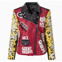 Giacca da motociclista in pelle da donna con rivetti steampunk, realizzata a mano da OEM High Street