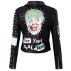 Women Punk Leather Jacket  Riveted Printed High Street Motorcycle Biker Jacket For Ladies