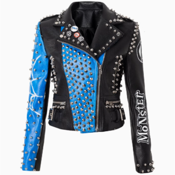 High Street Damen PU Leder Biker Motorradjacke für Frauen