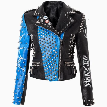 Chaqueta de motociclista de cuero sintético para mujer de High Street