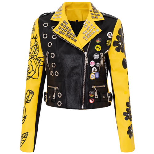 New Design Women PU Leather Jacket High Street Motocycle Biker Jacket For Ladies