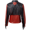 New Arrival Women Stylish Fringed Patchwork Motorcycle  Biker PU Leather Jacket