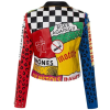 New Arrival Women Printed Graffiti PU Leather Motorcycle Biker Jacket