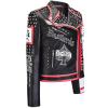OEM ROCK Style Rivet Punk PU Leather Biker Jacket For Women