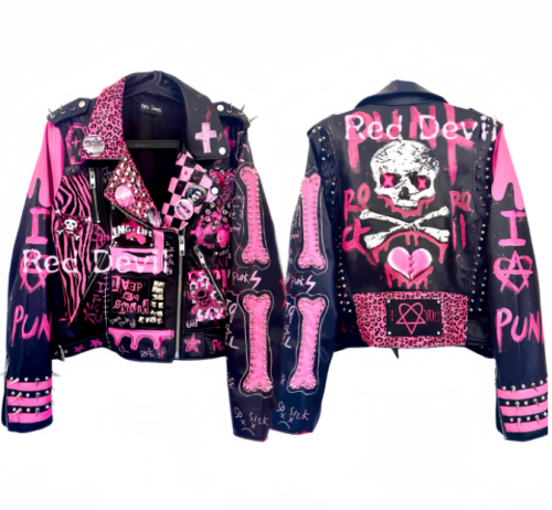 Women's Punk Style HipHop Biker Leather Jacket  Motorcycle Biker Jacket For Ladies
