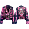 Women's Punk Style HipHop Biker Leather Jacket Motorcycle Biker Jacket For Ladies