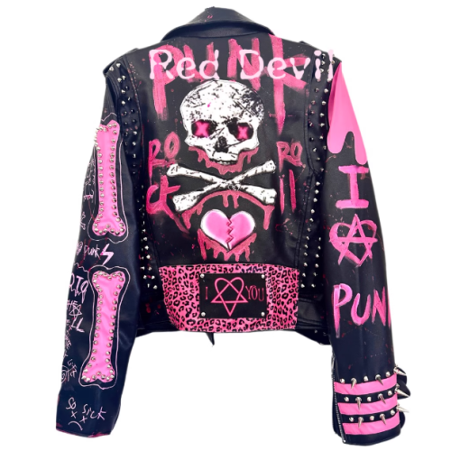 Women's Punk Style HipHop Biker Leather Jacket  Motorcycle Biker Jacket For Ladies