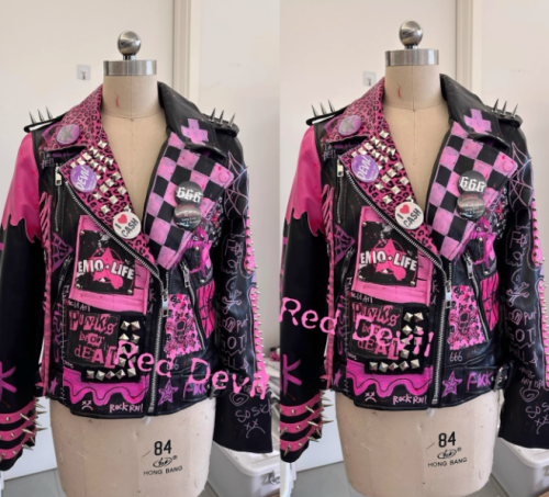 Women's Punk Style HipHop Biker Leather Jacket  Motorcycle Biker Jacket For Ladies