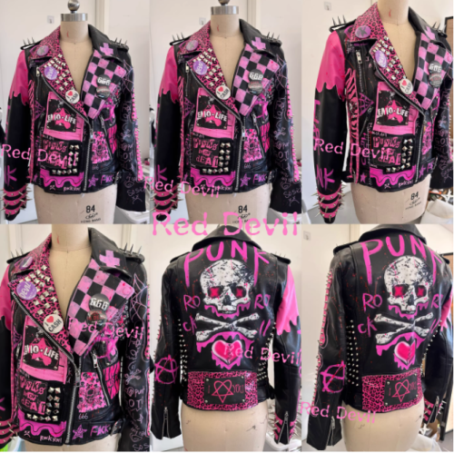 Women's Punk Style HipHop Biker Leather Jacket  Motorcycle Biker Jacket For Ladies