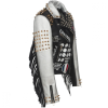 PUNK Fashion Printed PU Leather Biker Jacket For Women