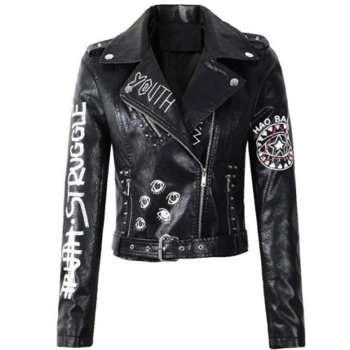 New Arrival Women PU Leather Biker Jacket OEM Wholesale
