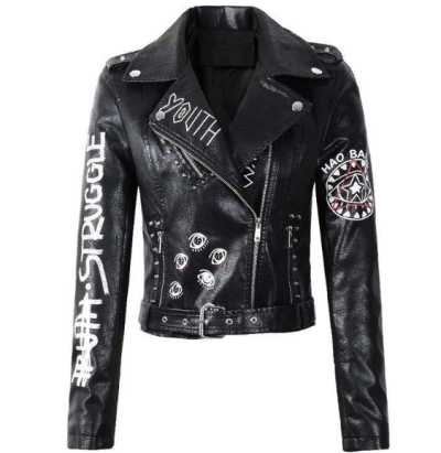 New Arrival Women PU Leather Biker Jacket OEM Wholesale