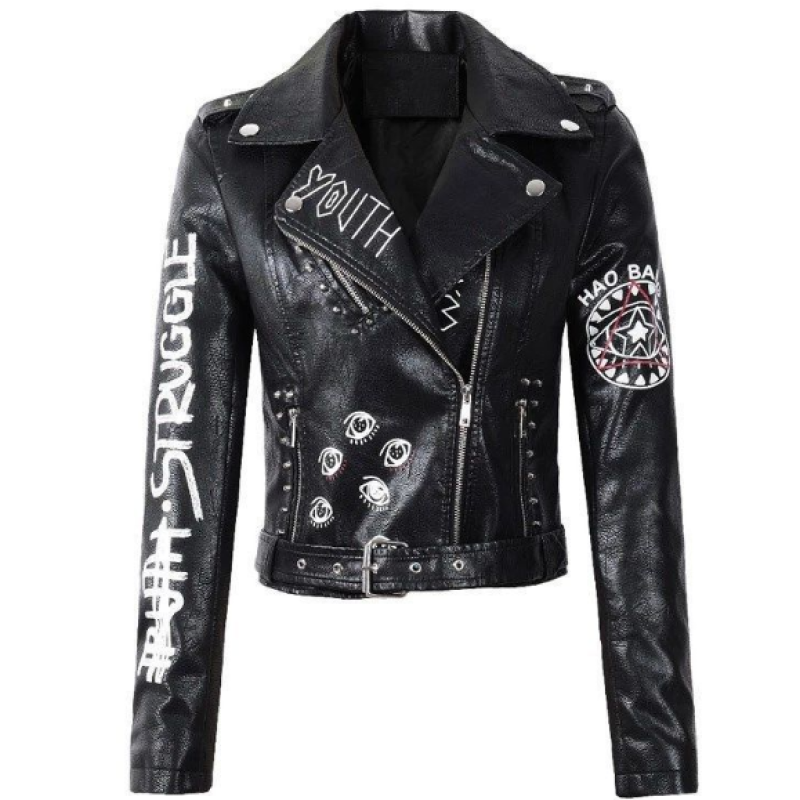 New Arrival Women PU Leather Biker Jacket OEM Wholesale