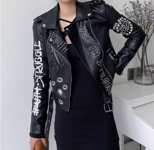 New Arrival Women PU Leather Biker Jacket OEM Wholesale