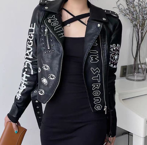 New Arrival Women PU Leather Biker Jacket OEM Wholesale