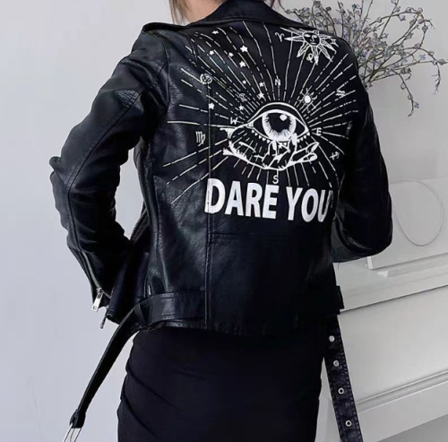 New Arrival Women PU Leather Biker Jacket OEM Wholesale