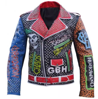 Women Rivets Leather Biker Jacket OEM Service