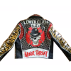Punk Printed Genuine Leather Motorcycle Biker Jacket For Men