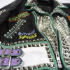 Men's High Street Rivets Punk Genuine Leather Biker Motorcycle Jacket