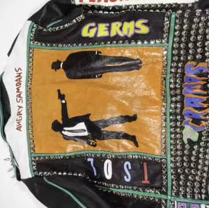 Men's High Street Rivets Punk Genuine Leather Biker Motorcycle Jacket