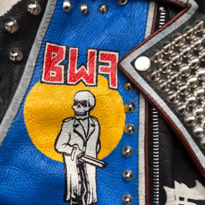 Printed Rivets Genuine Leather Biker Motorcycle Jacket For Men