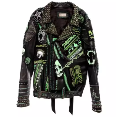 Punk Style Bad Boy High Street Genuine Leather Jacket For Men