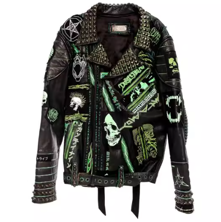 Punk Style Bad Boy High Street Genuine Leather Jacket For Men
