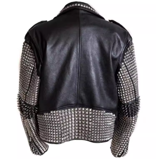 Rock Rivets Men's Genuine Leather Jacket  Cowhide Leather Jacket  For Men