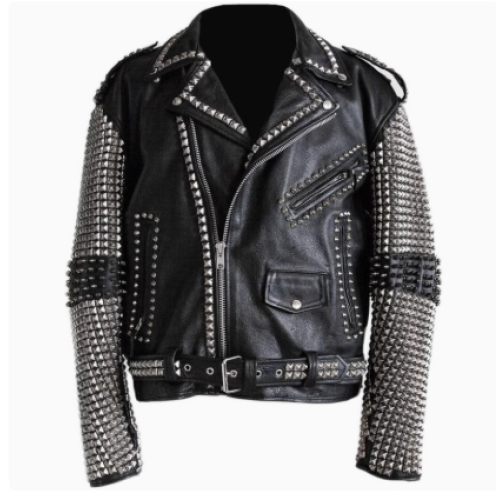 Rock Rivets Men's Genuine Leather Jacket  Cowhide Leather Jacket  For Men