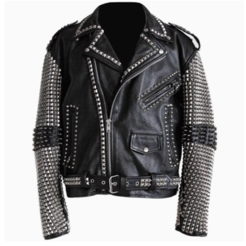 Rock Rivets Men's Genuine Leather Jacket  Cowhide Leather Jacket  For Men