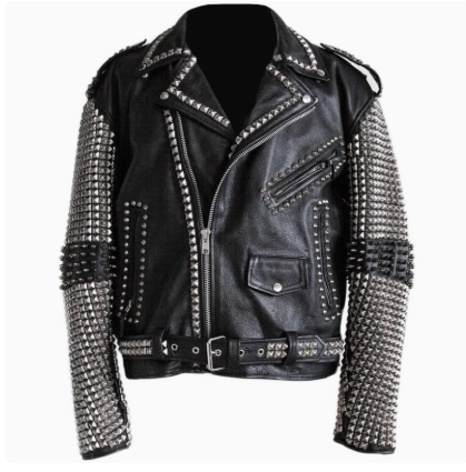 Rock Rivets Men's Genuine Leather Jacket  Cowhide Leather Jacket  For Men