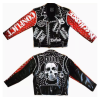 Vintage Punk Rivets  Mne's  Genuine Leather Jacket  Motorcycle Biker  Leather Jacket For Men