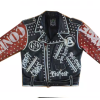 Vintage Punk Rivets Mne's Genuine Leather Jacket Motorcycle Biker Leather Jacket For Men