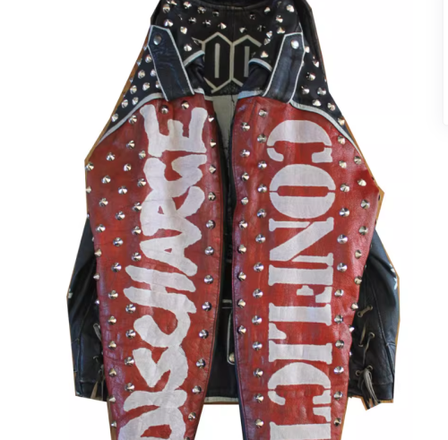 Vintage Punk Rivets  Mne's  Genuine Leather Jacket  Motorcycle Biker  Leather Jacket For Men
