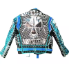 Vintage Printed Luxurious Genuine Biker Leather Jacket For Men Motorcycle Biker Leather Jacket
