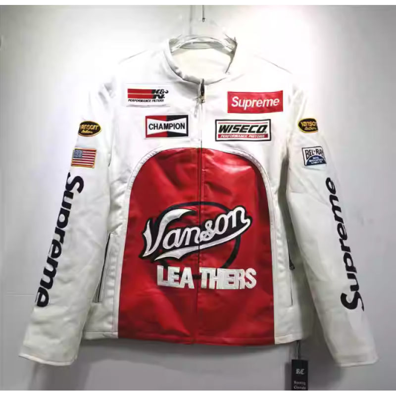 Design-based customization PU Leather Jackets Embroidery Motorcycle Leather Biker Jacket