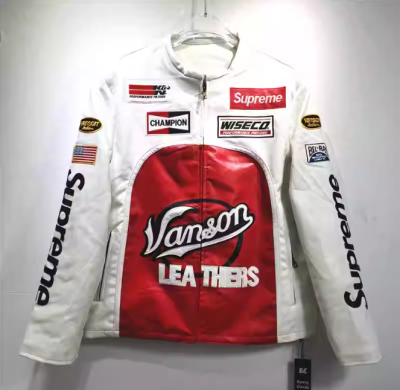 Design-based customization PU Leather Jackets Embroidery Motorcycle Leather Biker Jacket