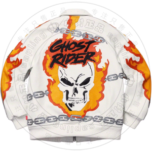 Customized Leather Ghost Rider Jacket Mens High Quality Design Motorcycle Biker Jacket Manufacturer