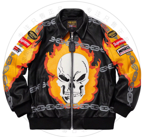 Customized Leather Ghost Rider Jacket Mens High Quality Design Motorcycle Biker Jacket Manufacturer