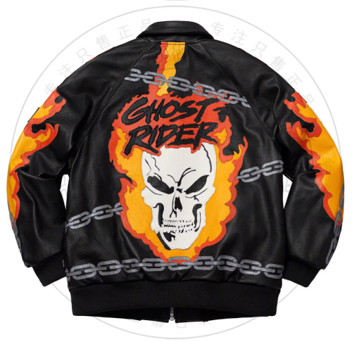 Customized Leather Ghost Rider Jacket Mens High Quality Design Motorcycle Biker Jacket Manufacturer