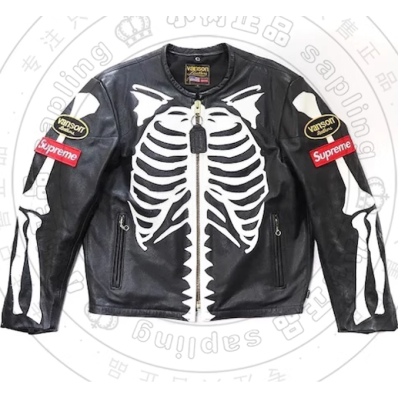 Customized Leather Bones Jacket Mens High Quality Design Motorcycle Biker Jacket Manufacturer