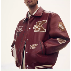 Custom Embroidered Cashmere Suede Leather Coaches Jacket Manufacturer