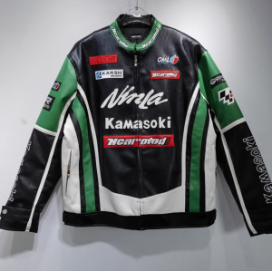 Customized Vintage Motorcycle Riding Leather Jacket  PU Embroidery Leather Biker Jacket Manufacturer