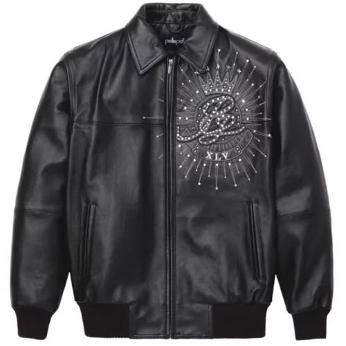 OEM Men's  France Sheepskin Leather Bomber Jacket Manufacturer Design-Based Customization