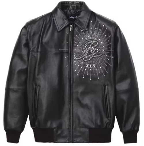 OEM Men's  France Sheepskin Leather Bomber Jacket Manufacturer Design-Based Customization